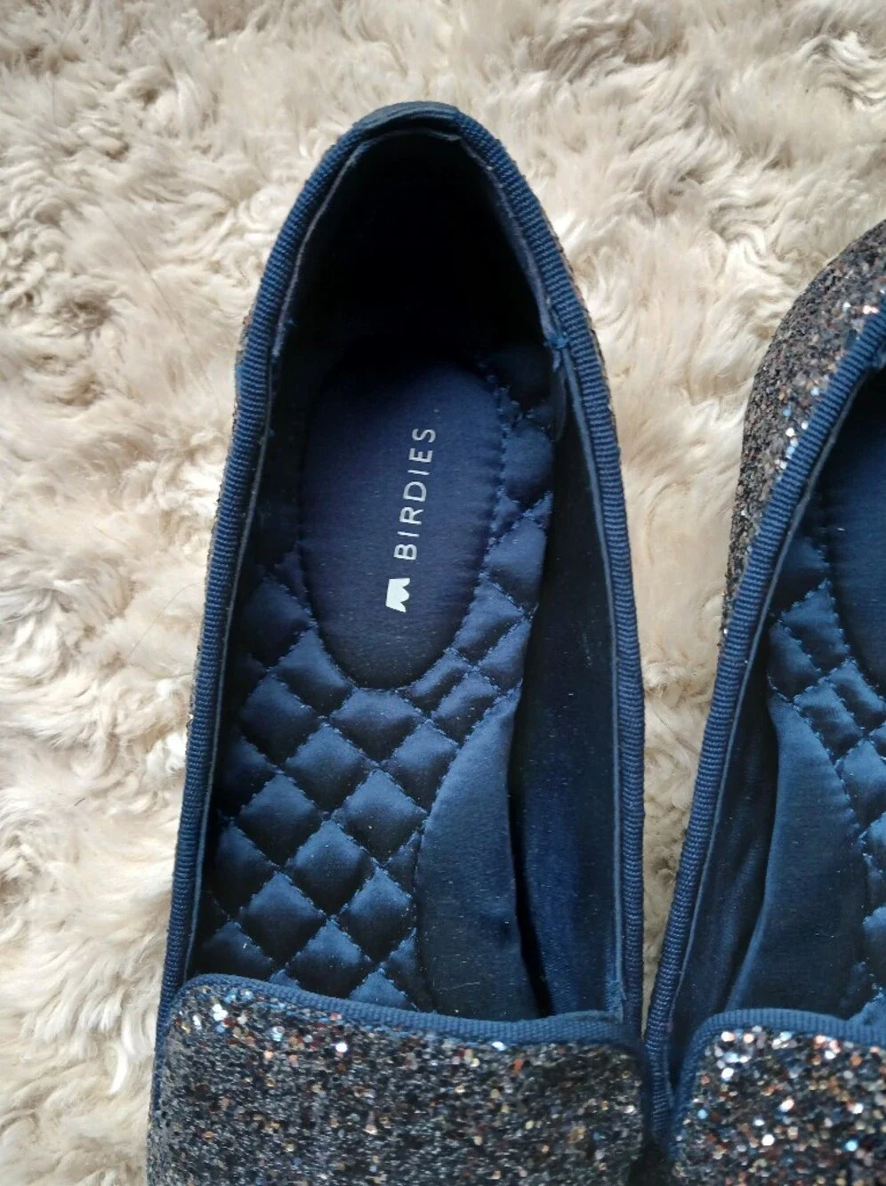 💎 BIRDIES Women’s Shoes The Starling Slipper Flats Galaxy Glitter Multicolor